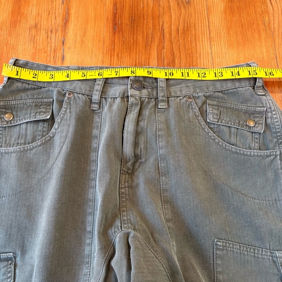 Free People Rule Breaker Pant slim biker olive green pockets zipper cargo sz 4 - Picture 10 of 12